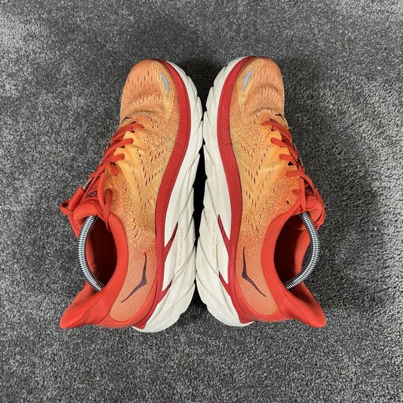 Hoka One One Clifton 8 1119393 FBOR Mens Size 11 Orange Running Shoes No Insoles - Picture 8 of 13